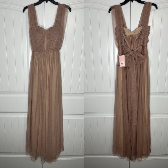Birdy Grey Christina Sandy Mauve Convertible Tulle Dress Medium Bridesmaid Prom - Picture 4 of 7